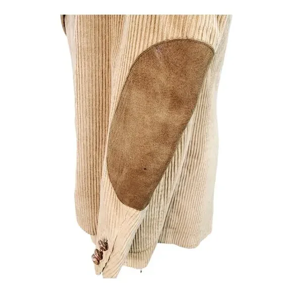 Vintage Collage Hall Blazer Mens 39R Brown Corduroy Sport Jacket Elbow Patches - Picture 7 of 16